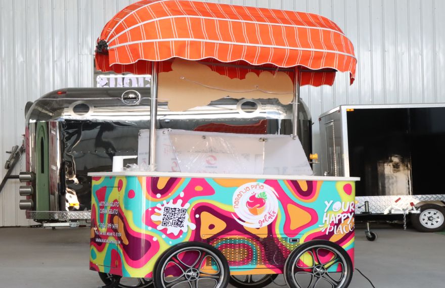 Customized Ice Cream Trolley Popsicle Hand Push Cart - China Ice Cream Cart,  Food Cart