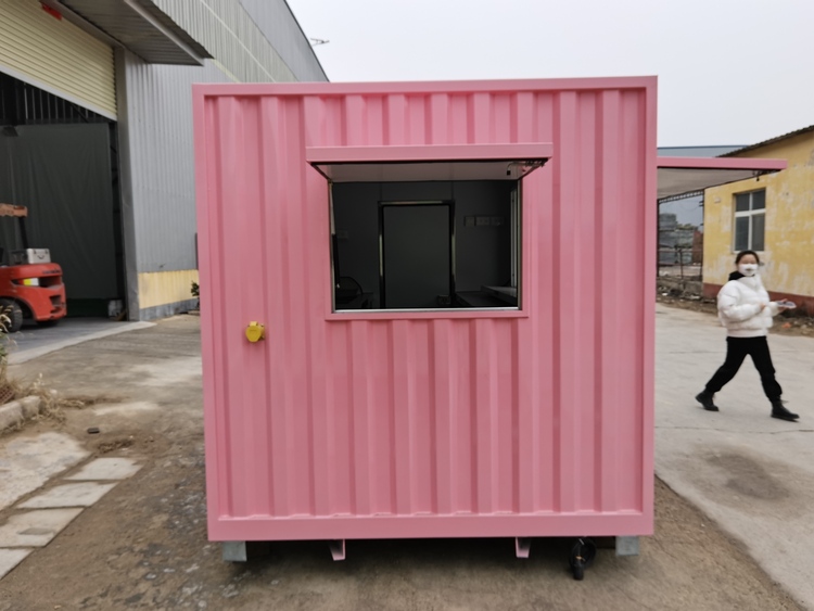 fully equipped small shipping container bar